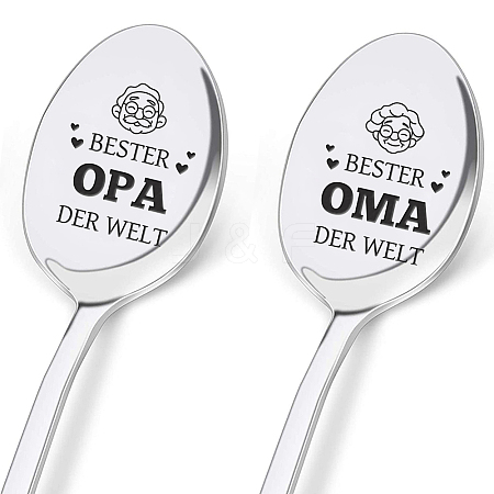 Stainless Steel Spoons Set AJEW-WH0160-032-1