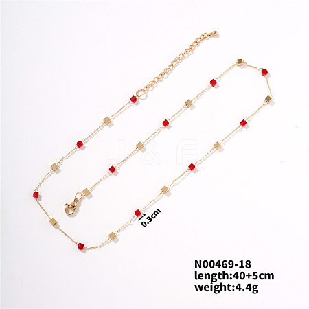 Colorful Crystal Necklace with Simple and Elegant Design for Fashionable Women. LC0921-5-1