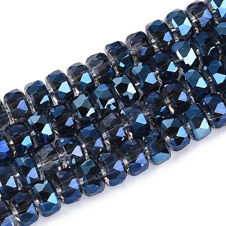 Electroplate Transparent Glass Beads Strands EGLA-N022-04A-D05-1