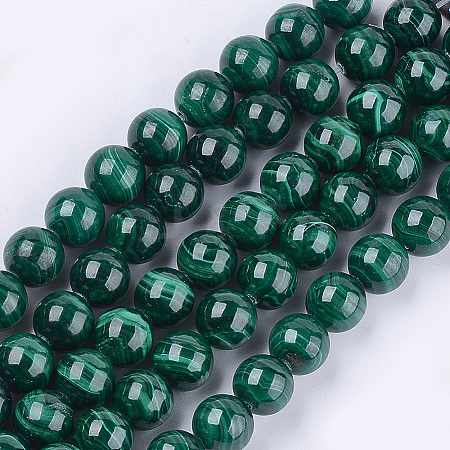 Natural Malachite Beads Strands G-S333-8mm-028-1