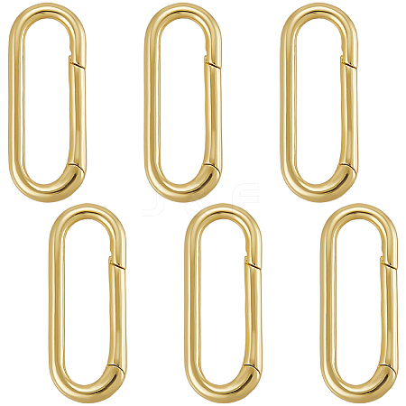 6Pcs Brass Spring Gate Rings KK-SC0006-35-1
