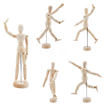 3 Styles Unfinished Blank Wooden Puppet DIY-FH0006-97-1