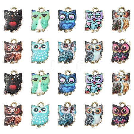 30Pcs 10 Styles Printed Alloy Pendants PALLOY-CJ0002-57-1