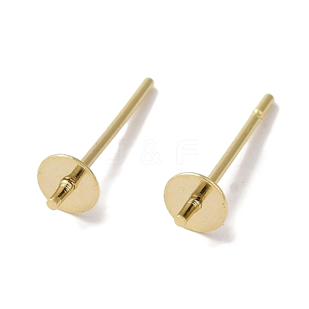 Brass Studs Earrings Finding KK-K383-02B-G-1