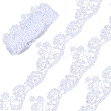 5.2 Yards Flower Polyester Lace Trim Ribbon OCOR-GF0005-59-1