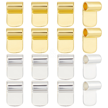 18Pcs 2 Styles Rack Plating Brass Glue-on Flat Pad Bails KK-AR0001-80A-1