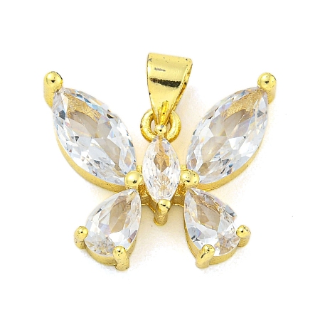 Real 18K Gold Plated Brass with Glass Pendants KK-R159-09A-G-1