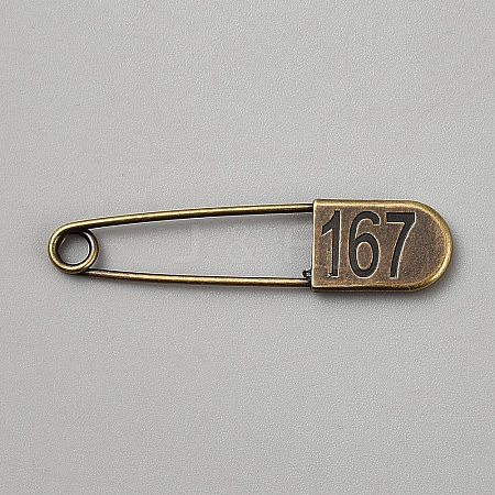 Zinc Alloy Safety Pins JEWB-WH0030-78A-1