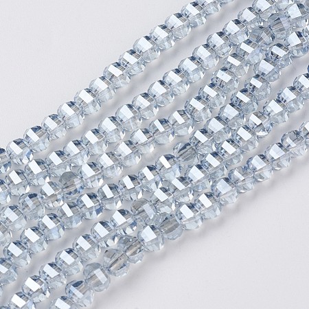Electroplate Glass Beads Strands EGLA-L012-B-PL03-1