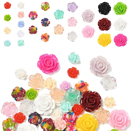 50Pcs 5 Styles Resin Cabochons CRES-YW0002-40-1