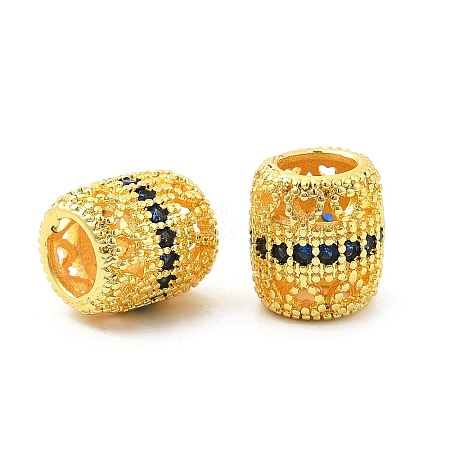 Brass Micro Pave Cubic Zirconia European Beads KK-P297-05G-03-1