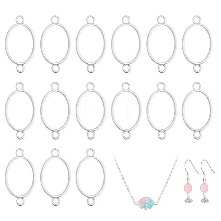 32Pcs Alloy Oval Open Back Bezel Connector Charms FIND-CA0011-77P-1