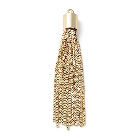 Brass Box Chains Tassels Pendant KK-K276-02G-1