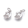 Brass Micro Pave Cubic Zirconia Charms ZIRC-J021-24P-RS-1