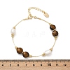 Brass Natural Freshwater Pearl Beaded Bracelets for Women BJEW-U046-01G-5