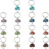 SUPERFINDINGS 14Pcs 7 Style Chip Gemstone Keychain KEYC-FH0001-17-1