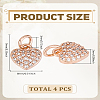 4Pcs Brass Micro Pave Cubic Zirconia Charms ZIRC-LP0001-53RG-2
