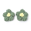 Cotton Cord Knitting Flower Clip-on Earrings for Women EJEW-JE06227-3