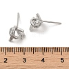 Rhodium Plated 925 Sterling Silver Micro Pave Cubic Zirconia Stud Earing Findings STER-P056-08P-3