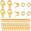 Zinc Alloy Lobster Claw Clasps & Brass End Bead Tips & Jump Rings Findings Kits DIY-GO0002-21G-1