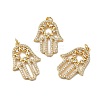 Rack Plating Brass Pave Cubic Zirconia Pendants KK-O142-50G-1