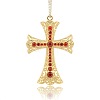 Golden Plated Alloy Cross Big Pendants ALRI-J026-21G-1