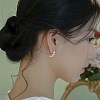 Alloy Plastic Pearl Round Cuff Earrings FS-WG69B0D-01-2