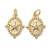 Brass Micro Pave Clear Cubic Zirconia Charms KK-I658-04G-1