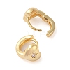 Brass with Clear Cubic Zirconia Hoop Earring EJEW-Q385-03G-2