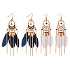 2Pairs 2 Colors Feather Chandelier Earrings EJEW-TA0001-81D-1