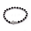 Natural Lava Rock Beads Stretch Bracelets BJEW-JB04802-03-1