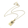 304 Stainless Steel Black Enamel Rectangle with Constellation Pendant Necklaces NJEW-I128-01I-3