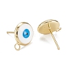 Eco-Friendly Brass Enamel Stud Earring Findings KK-H761-02G-C-2