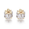 Brass Clear Cubic Zirconia Charms KK-R134-020-NF-3