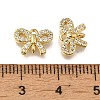Rack Plating Brass Micro Pave Clear Cubic Zirconia Connector Charms KK-G500-06G-3
