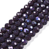 Electroplate Opaque Solid Color Glass Beads Strands LS-EGLA-A044-P4mm-L11-1