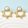 201 Stainless Steel ABS Plastic Pearl Stud Earrings EJEW-Z151-13G-07-3