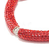 Bling Polymer Clay Rhinestone Curved Tube Beads Stretch Bracelet for Women BJEW-JB07490-10