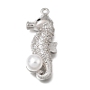 Brass Micro Pave Clear Cubic Zirconia Pendants KK-K427-47P-1