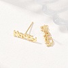 Brass Stud Earrings EJEW-P346-02C-G-2