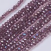 Electroplate Glass Beads Strands GLAA-F076-FR07-1