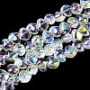 Electroplate Transparent Glass Beads Strands EGLA-Q133-01A-14-1