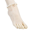 Zinc Alloy Enamel Shell Shape Charm Round Shell Pearl & Dyed Synthetic Turquoise Starfish & Opalite Chip Beaded Anklets AJEW-AN00735-01-3