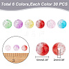 ARRICRAFT 60Pcs 6 Colors Transparent Crackle Acrylic Beads CACR-AR0001-01-2