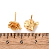 Flower Brass Stud Earring Findings KK-K382-33G-3