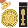 Brass Wax Seal Stamps with Wood Handle AJEW-WH0412-0246-1