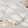 Summer Beach CCB & Faux Shell Tassel Glass Seed Beaded Double Layer Waist Chains WG83327-02-1