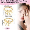 Brass Adjustable Ring Findings KK-BBC0023-69B-2