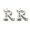 Tarnish Resistant 304 Stainless Steel Letter Pendant Rhinestone Settings STAS-Y006-61P-R-1