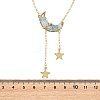 Natural Aquamarine Chip Beads Moon Pendant Brass Cable Chain Necklaces for Women NJEW-TA00257-04-2